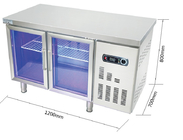 400L Glass Door 1200mm Commercial Bench Display Fridge Microelectronics CPU Control