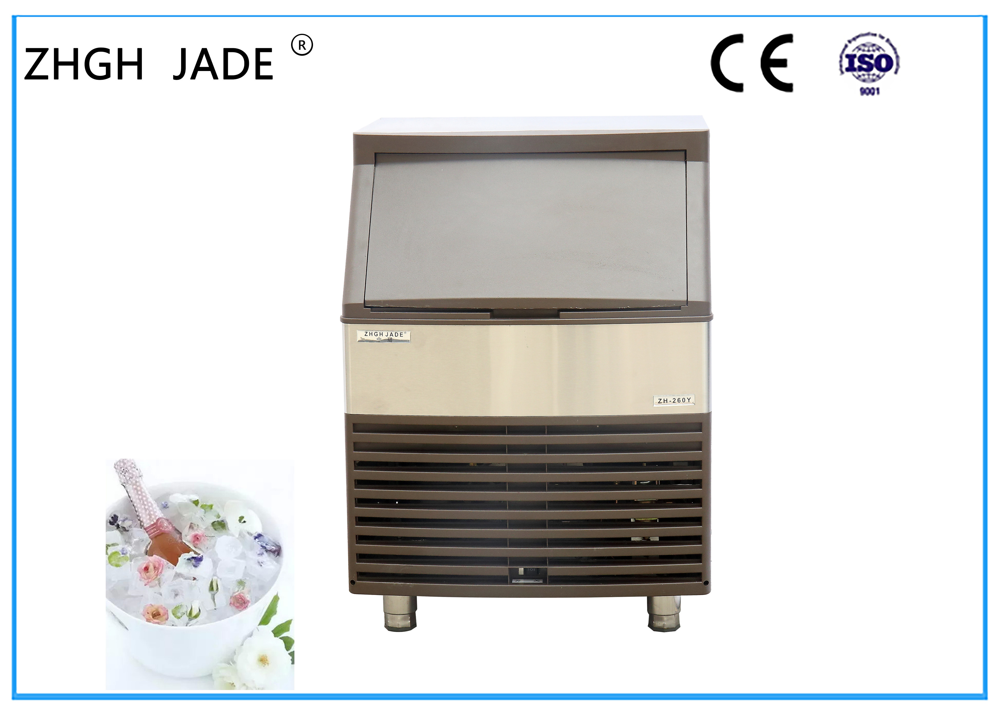 Energy Saving Air Cooled Ice Machine R404A Refrigerant 22 * 22 * 22MM Ice Size