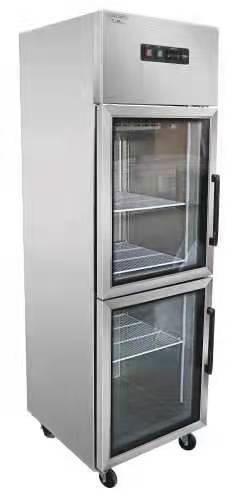 Air Cooling Vertical Two Glass Doors Commercial Refrigerator