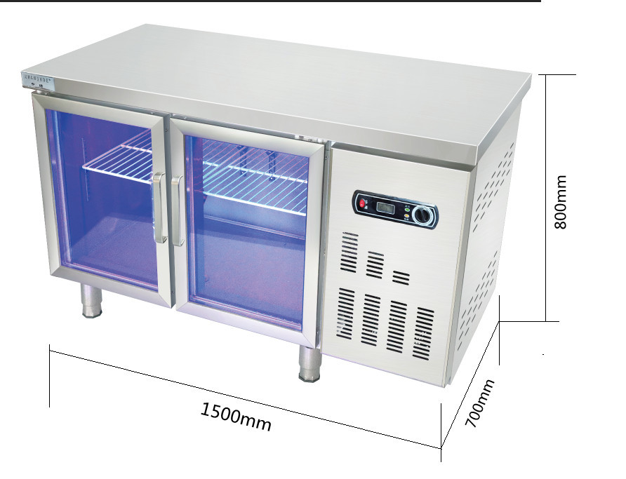 R404A 1500mm Length Blue Light Inside Refrigerator Freezer direct cooling