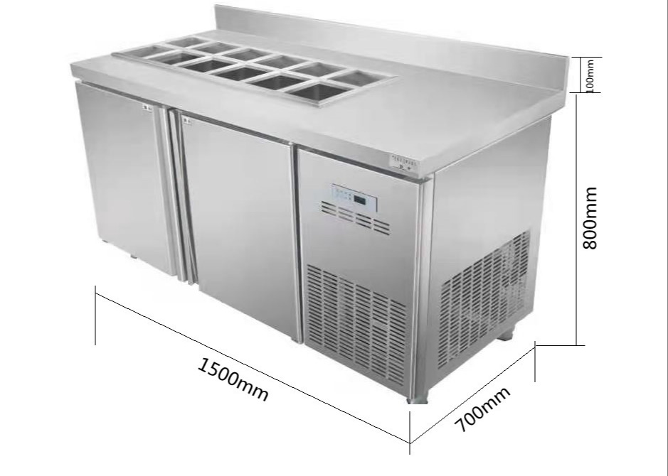 380W Slotted Undercounter Commercial Kitchen Fridge Air Cooling