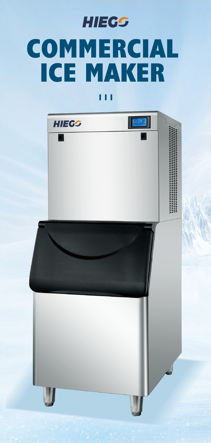 Automatic Ice Machine 250KG/24H 22x22x22mm Commercial Ice Machine With Bin 150kg 1