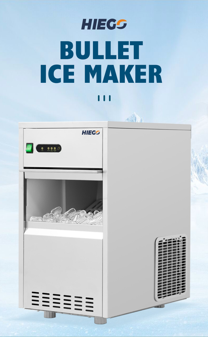 Portable R134a 50Kg/24H Bullet Ice Maker Stainless Steel Shell 0