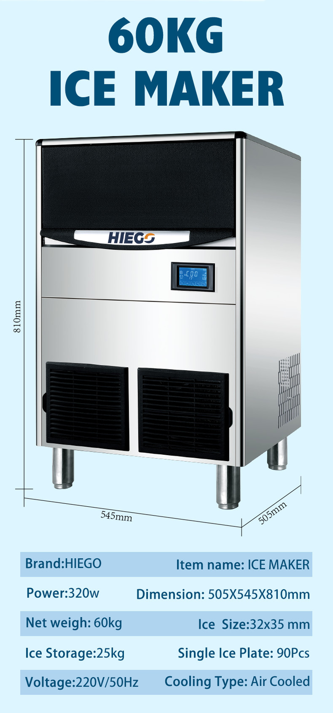 100KG/24Hr Crescent Ice Machine R404 45kg Clear Ice Making Machine For Commercial 10