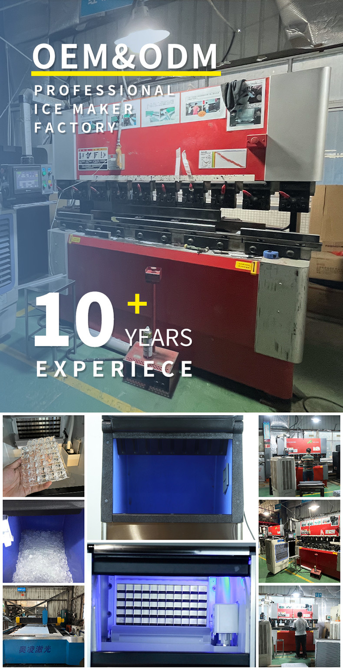 100KG/24Hr Crescent Ice Machine R404 45kg Clear Ice Making Machine For Commercial 13