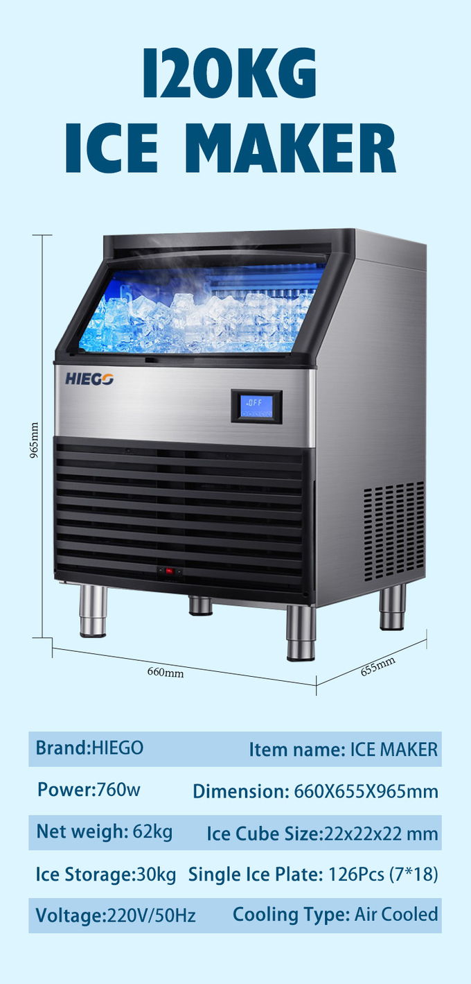 High Yield & Food-Grade 80.90kg Ice Cubes Maker Machine Full-Automatic 120KG 100KG Ice Maker 7