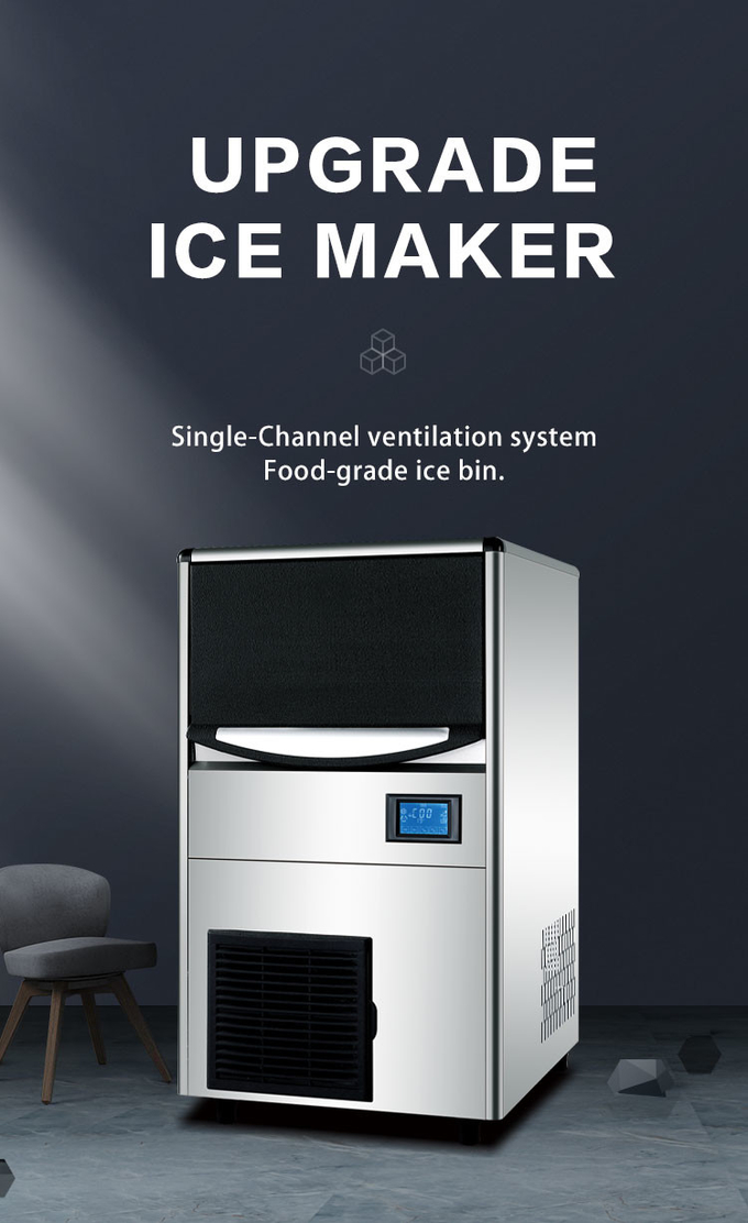 80KG Automatic Ice Machine 25kg Commercial Pellet Ice Maker For Coffee Shop 0