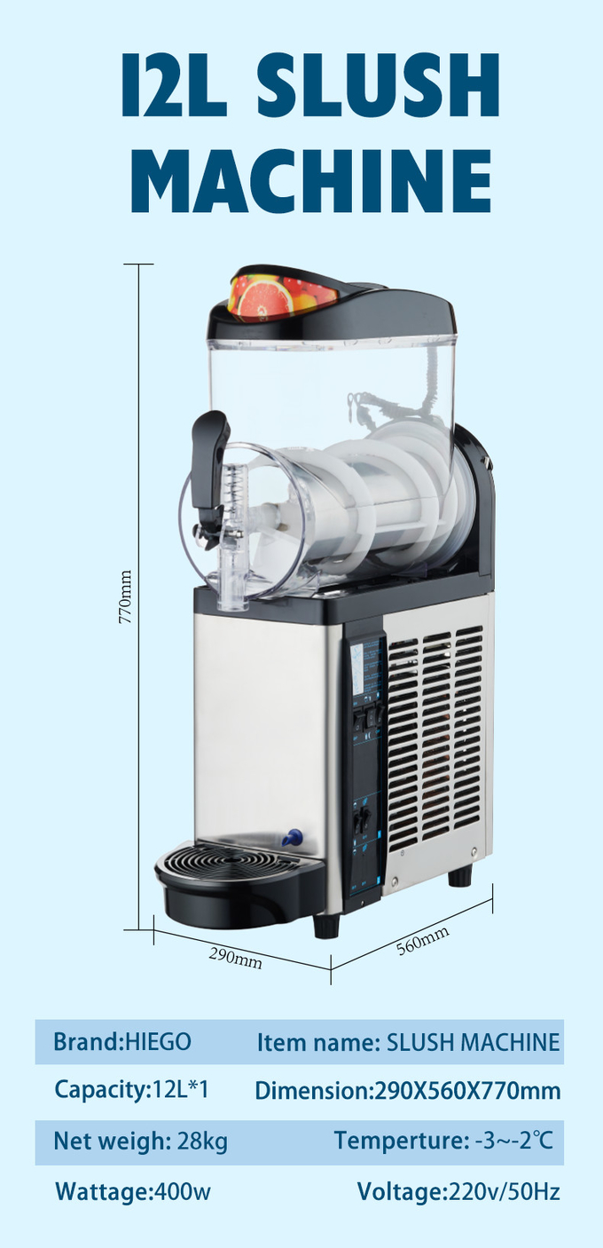 Fully Automatic Single Bowl Slush Machine For Frozen Drink Smooth Margarita Slushy Maker 7