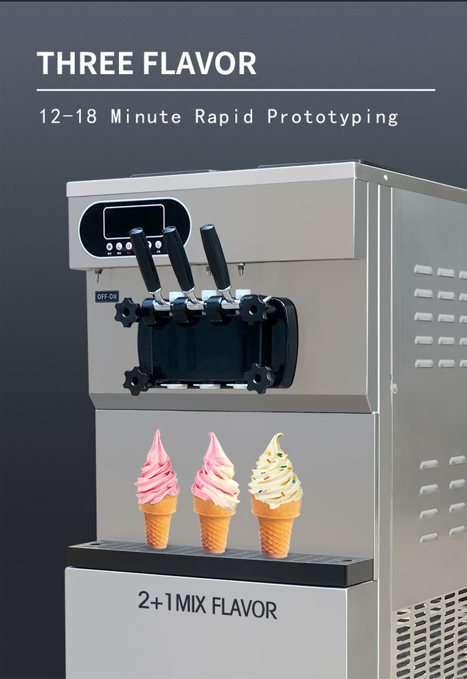 36l Tabletop Commercial Soft Serve Ice Cream Machine 3 Flavor Ice Cream Cone Maker 7
