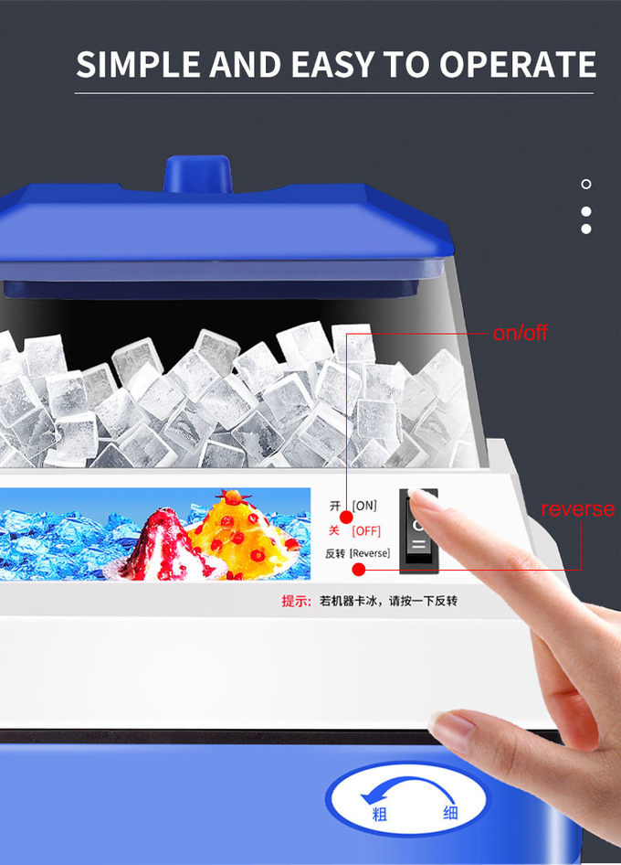 Electrical Ice Shaver 300W Snow Cone Machine Desktop With Adjustable Ice Texture For Home And Commercial 4