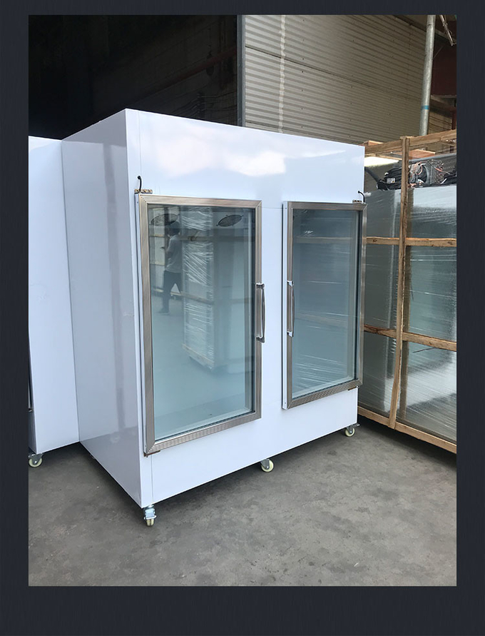 Double Doors Ice Storage Freezer Merchandiser For Outdoor 1841L 7