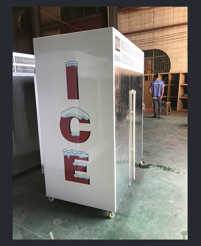 Double Doors Ice Storage Freezer Merchandiser For Outdoor 1841L 6