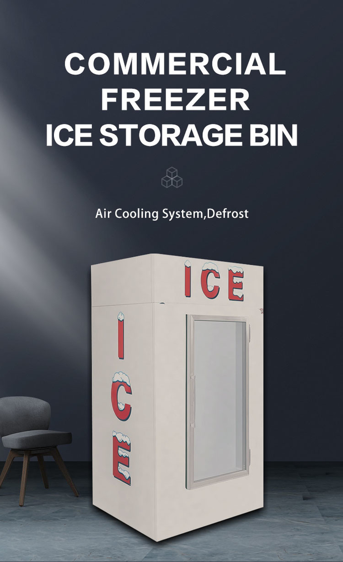Bagged Ice Storage Bin 1699L Ice Merchandiser Freezer With Slanted Front 0