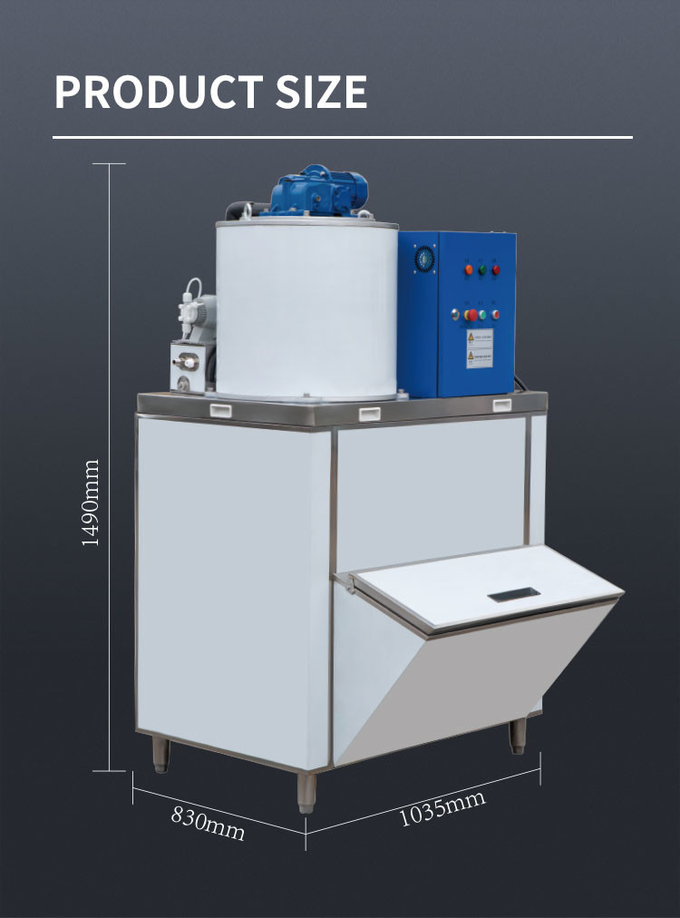 500kg/24H Industrial Flake Ice Machine Fully Automatic R404a Commercial Snow Cone Maker 9