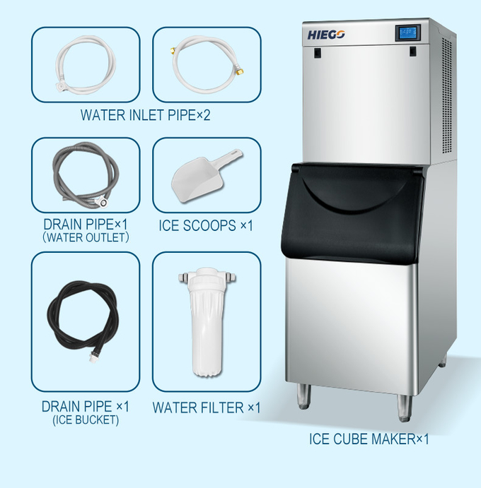 200KG /24H Commercial Crescent Ice Machine Automatic Crescent Ice Maker Machine 12