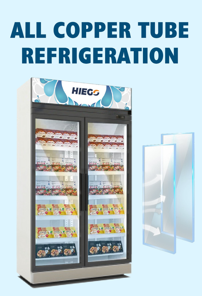 Commercial Cold Drink Freezer Pepsi Beer Cool Glass Door Refrigerator 1000L 4