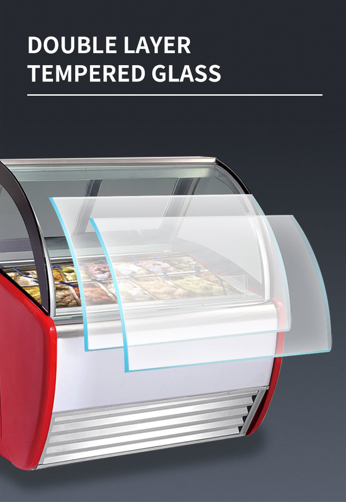 Commercial Countertop Ice Cream Dipping Freezer 16 Pans Gelato Display Case 4