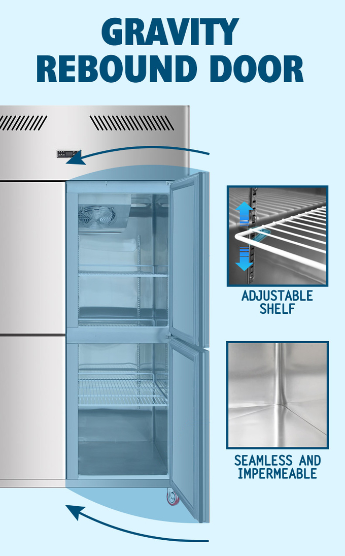 500L Commercial Upright Refrigerator For Hotel Restaurant Kitchen Equipment 6
