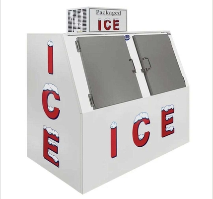 Bagged Ice Storage Bin 1699L Ice Merchandiser Freezer With Slanted Front