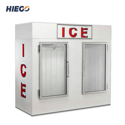 Stainless Steel Outdoor Ice Merchandiser PVC Popsicle Display Freezer R404a