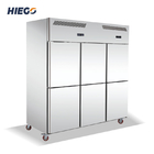1600L Commercial Upright Refrigerator Stainless Steel 6 Doors Freezer
