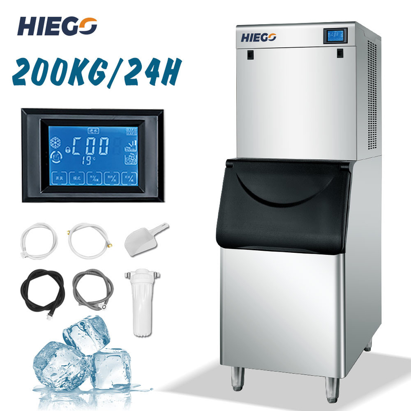 200kg/24H Commercial Ice Cube Maker Ice Maker Machine Automatic Ice Machines for Hotel Use