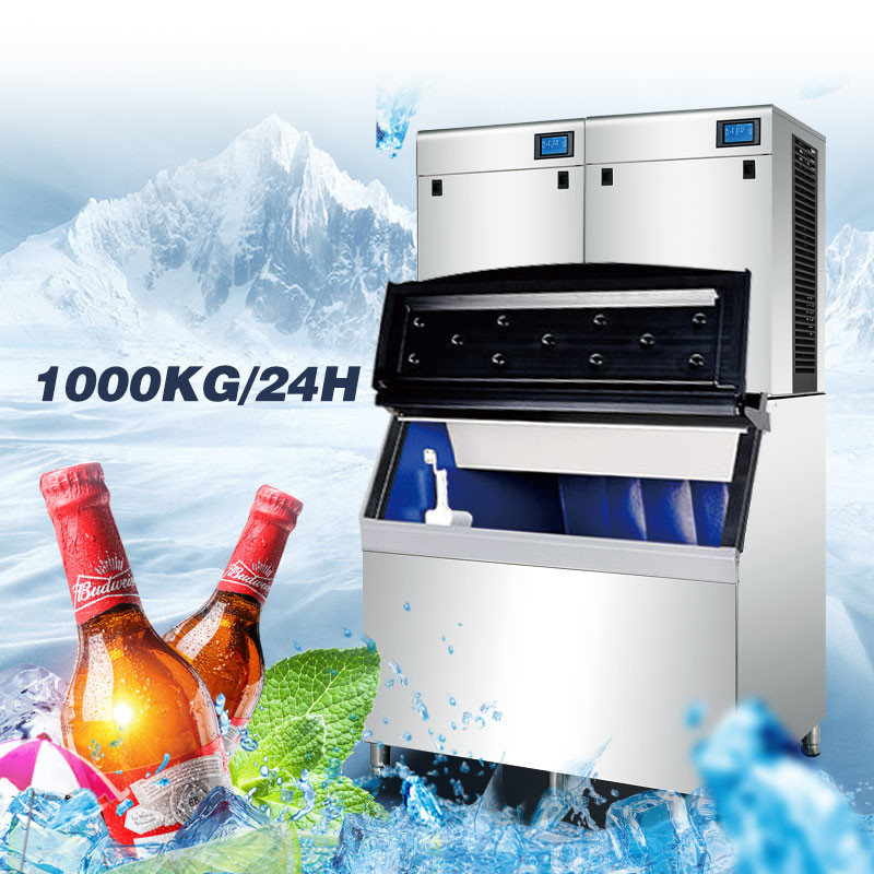 2000Lbs Ice Cube Maker With Bin Air Cooled 1000Kg/24H