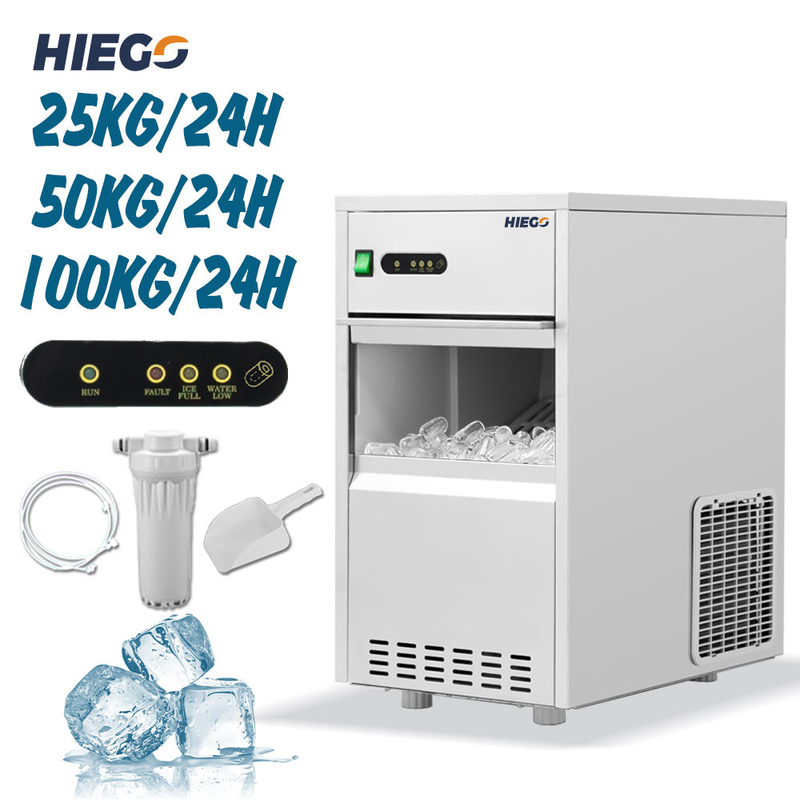 Commercial Counter Nugget Ice Machine 50kg Bullet Ice Making Machine Air Cooling
