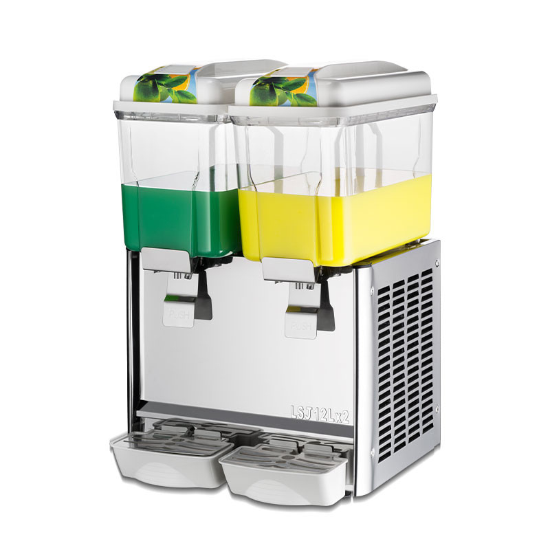 Refrigerated Double Beverage Drink Dispenser 300W 12l Multiple Juice Dispenser