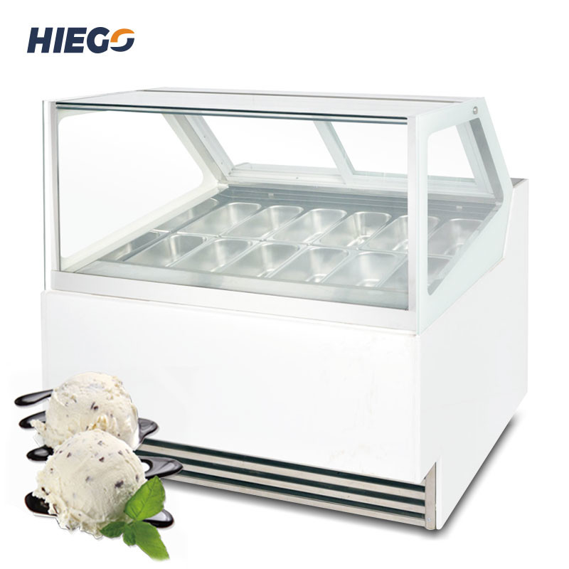 Baked Pastry Ice Cream Cone Display Case Stand Alone R404a Commercial Ice Cream Cabinet
