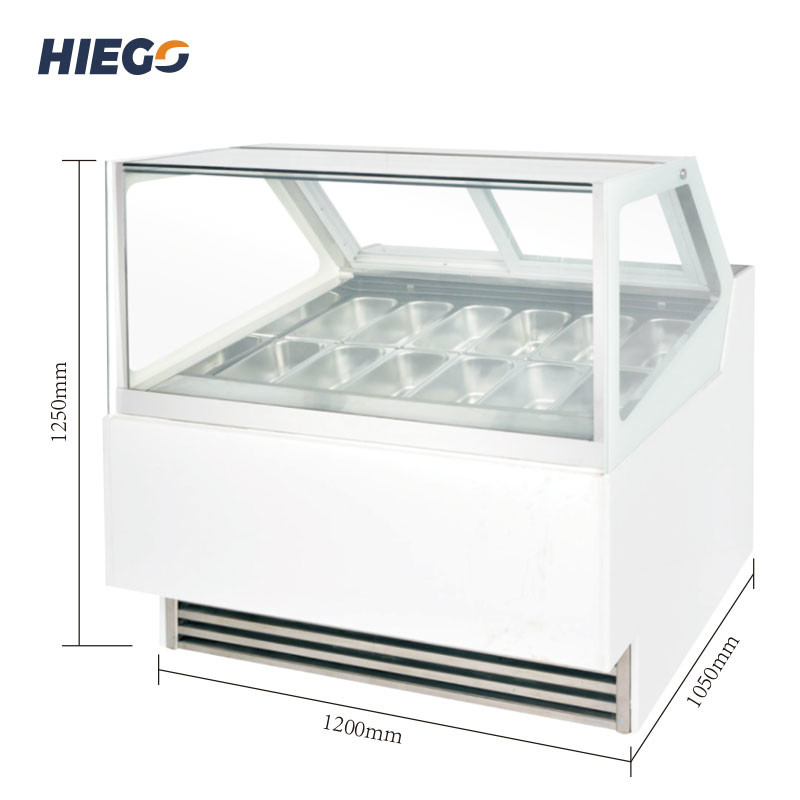 Upright Ice Cream Display Cabinet , Hard Curved Countertop Ice Cream Dipping Cabinet