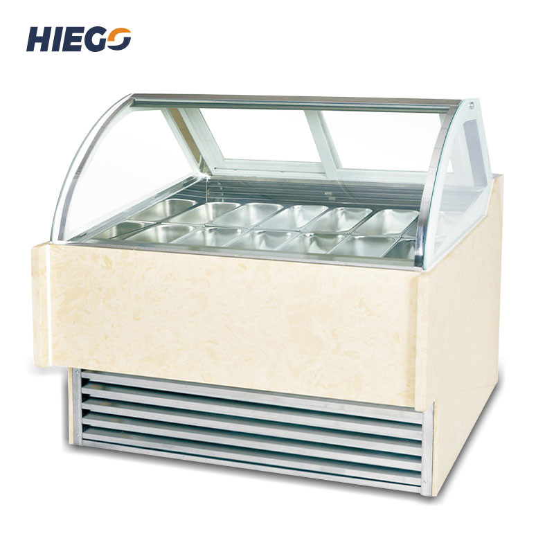 12-20 Pans Ice Cream Display Cabinet Countertop Gelato Dipping Freezer
