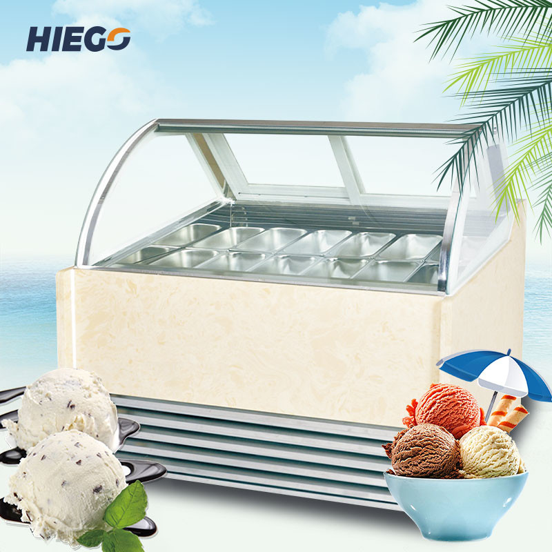 Transparent Pastry Ice Cream Display Cabinet , Stainless Steel Gelato Cabinet