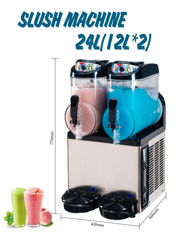 500w Slushy Machines 24L Ice Cold Slush Drinks Dispenser Machine