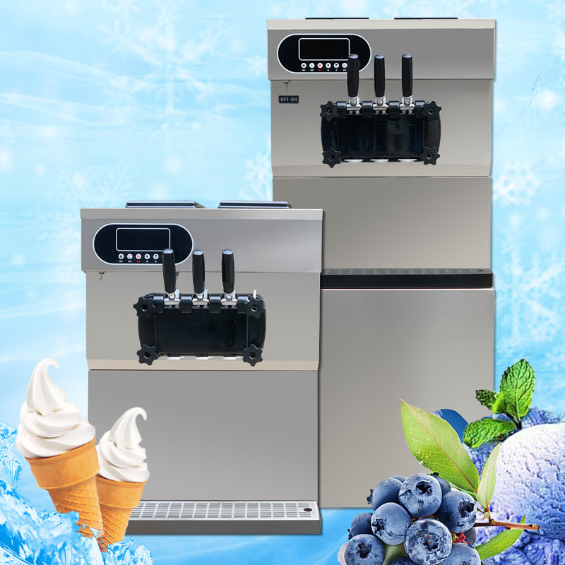 25-28l Industrial Ice Cream Equipment 3 Flavors Commercial Soft Serve Machine