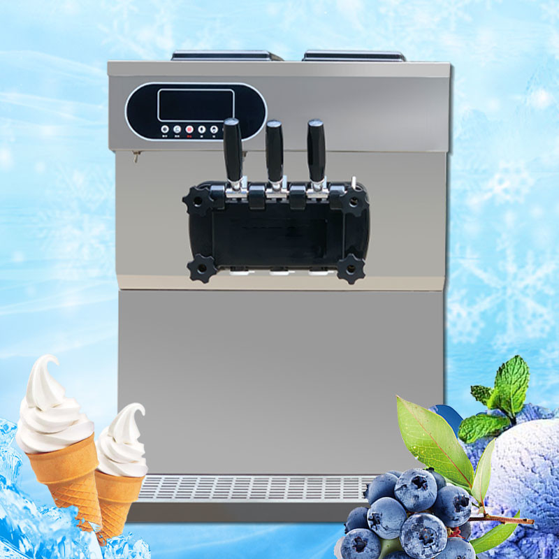 36l Tabletop Commercial Soft Serve Ice Cream Machine 3 Flavor Ice Cream Cone Maker