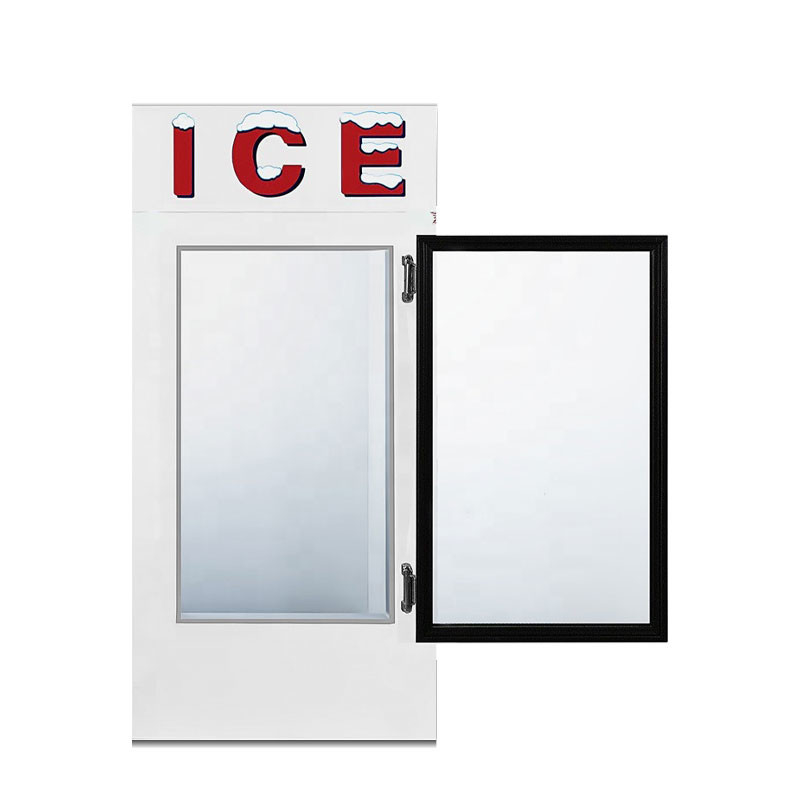 Defrost Auto Cold Wall Outdoor Ice Merchandiser Glass Ice Cream Cabinet Stainless Steel