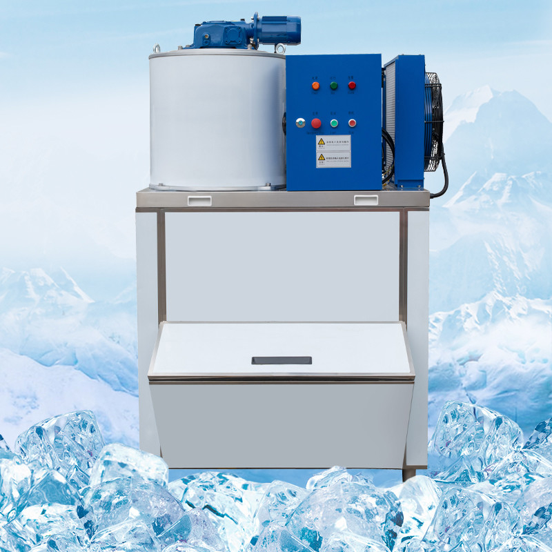 300kg/24h Seawater Flake Ice Machine Commercial Stainless Steel Frozen Snow Cone Maker