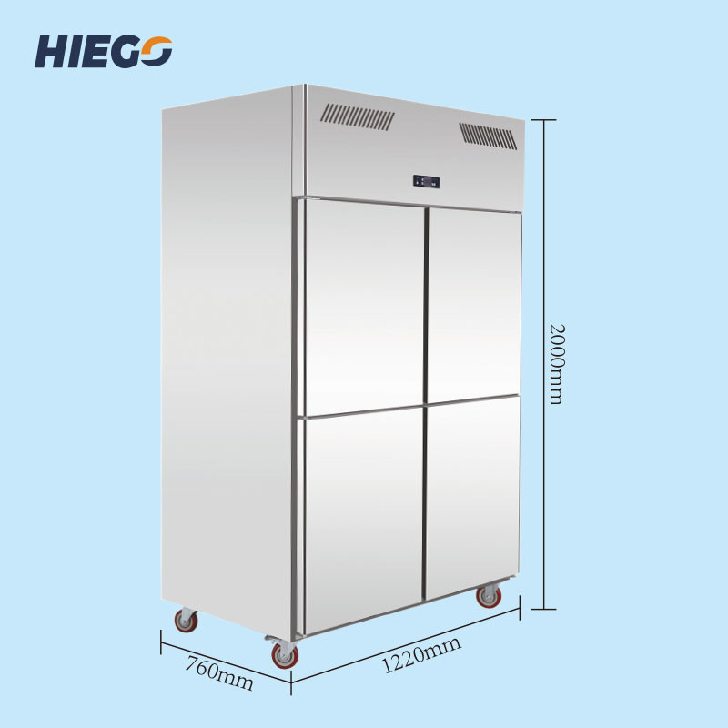 Commercial Stainless Steel Upright Refrigerator 4 Doors Freezer