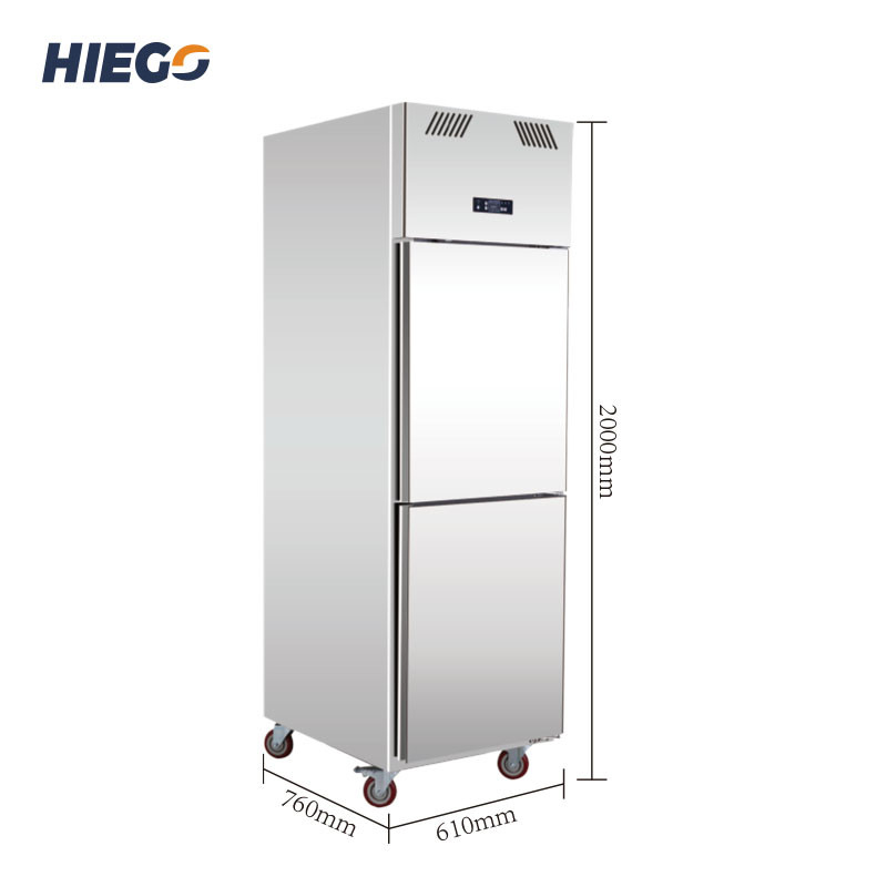 210W 500L Double Doors Upright Freezer  Commercial Refrigeration Equipment