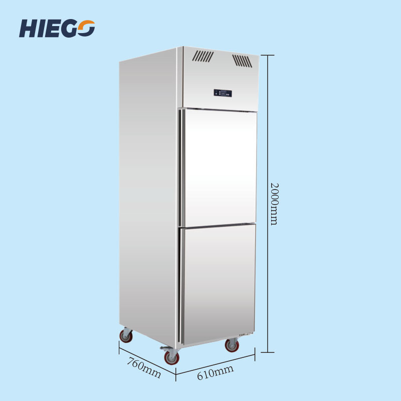 500L Commercial Upright Freezer 2 Doors Restaurant Refrigeration Equipment