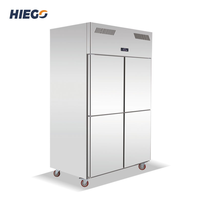 1000L Stainless Steel Freezer For Meat 4 Doors Fan Cooling Vertical Kitchen Refrigerator