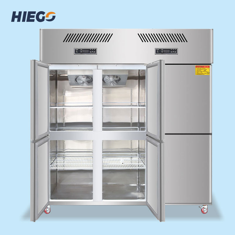 1600L Commercial Upright Refrigerator Stainless Steel 6 Doors Freezer