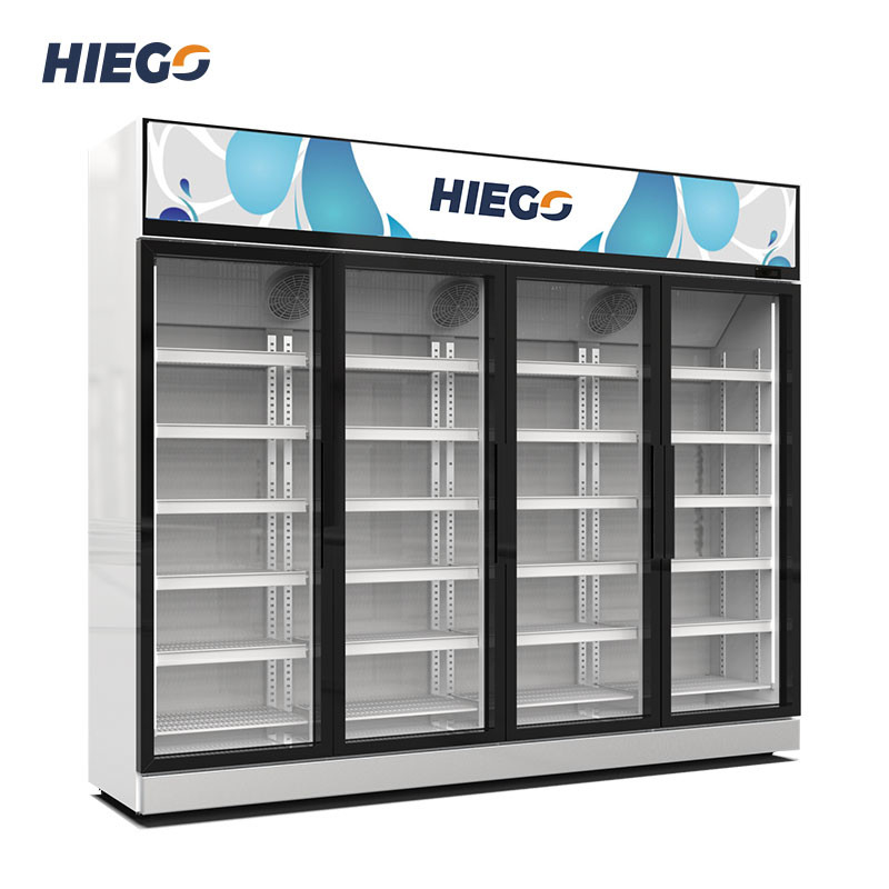 Two Door Upright Cold Drink Showcase Drink Display Chiller For Supermarket