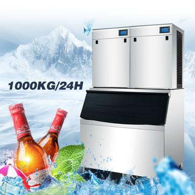 SUS304 Commercial Cube Ice Machine 1000Kg With LCD Panel
