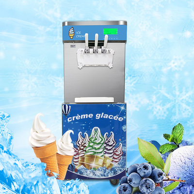 25-28L/H Soft Serve Ice Cream Machine 3 Flavors Maker Machine