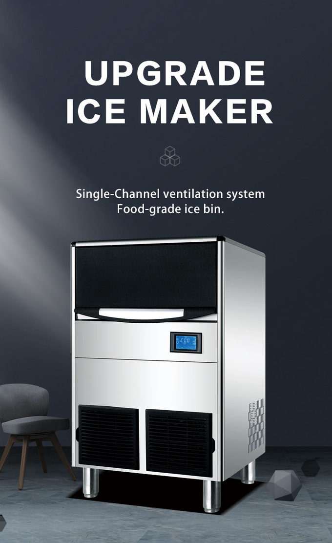 100KG Cube Ice Making Machine For Supermarket Air Cooling 0