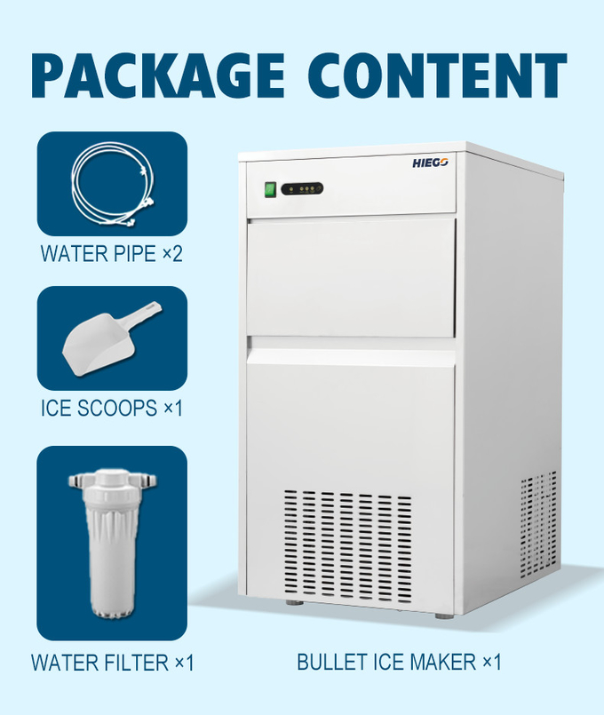 Commercial Counter Nugget Ice Machine 50kg Bullet Ice Making Machine Air Cooling 8