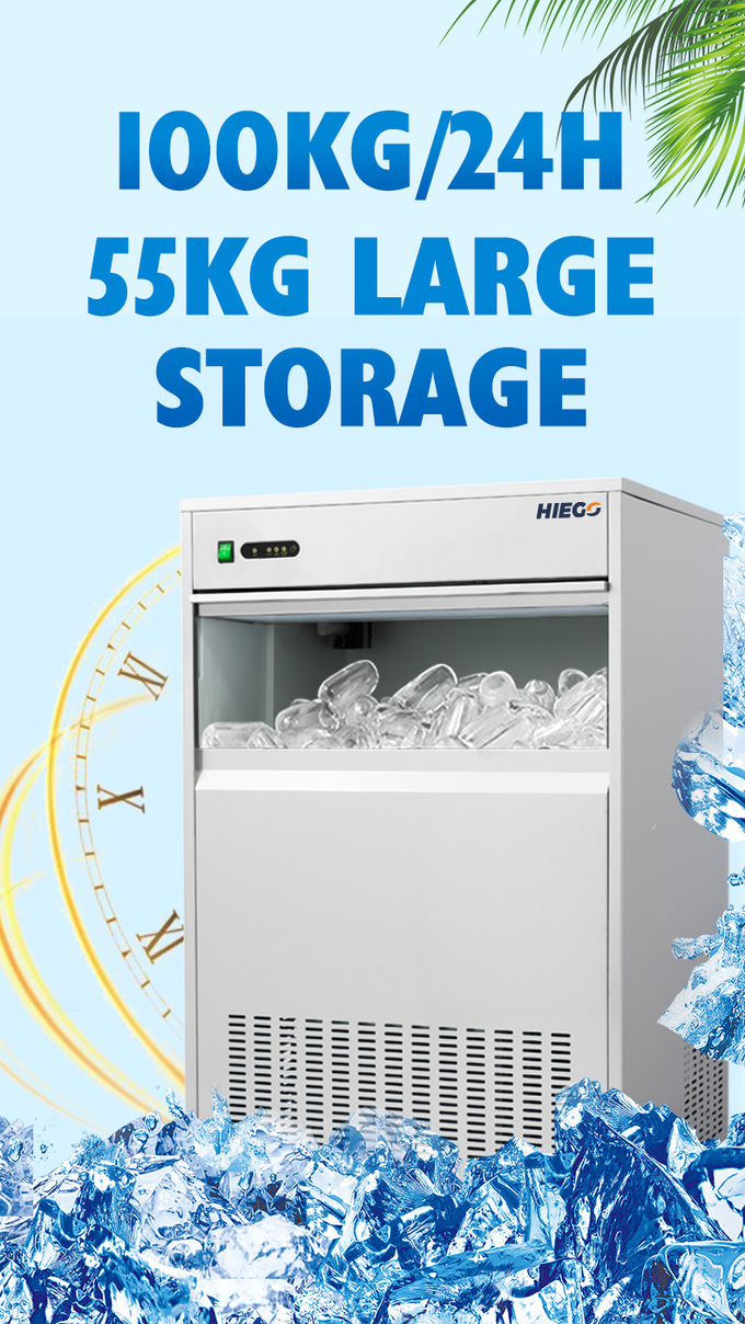 50kg Kitchen Ice Machine Commercial Portable Pellet Ice Machine R134a 5