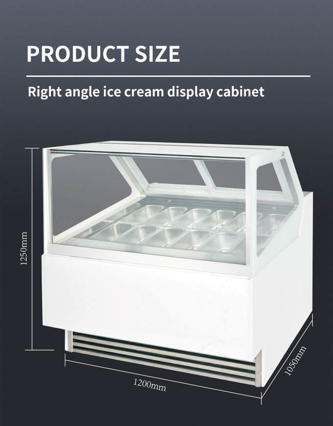 950w Ice Cream Display Cabinet R404a Dipping Cabinet Freezer Stainless Steel 0